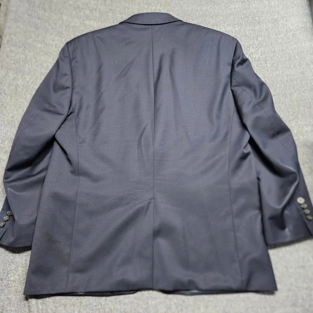Lauren Ralph Lauren Suit Mens 44S Navy Blue 100% Wool 2-Piece Pleated Trousers